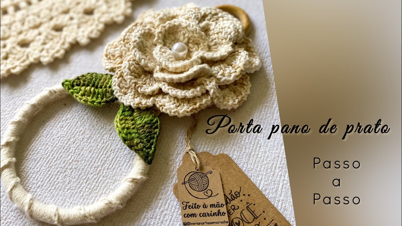 PORTA PANO DE PRATO EM CROCHÊ/Porta pano de copa/Porta toalha/Por #mirianartesemcroche