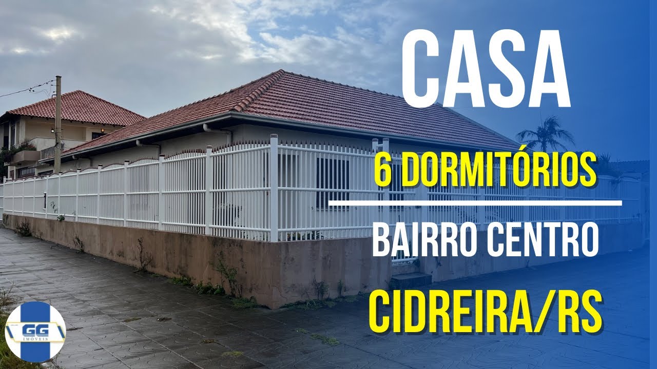 R$250.000,00 - CASA COM 6 DORMITÓRIOS, EXCELENTE LOCALIZAÇÃO EM CIDREIRA/RS