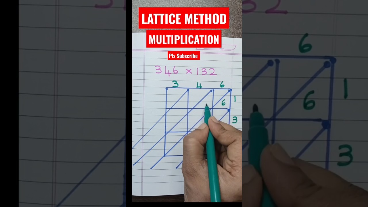 Lattice Multiplication in 2 Sec | Lattice 3&times;3 digits Multiplication| #shorts #maths #shorts #lattice