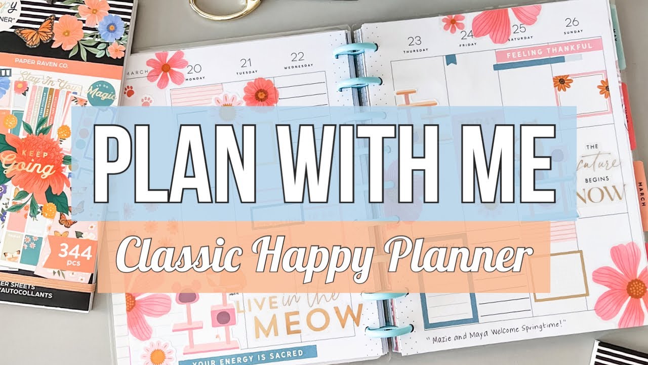 Classic Happy Planner Plan With Me for my Patron, Megan - Springtime Cats! Ft. Happy & Polly