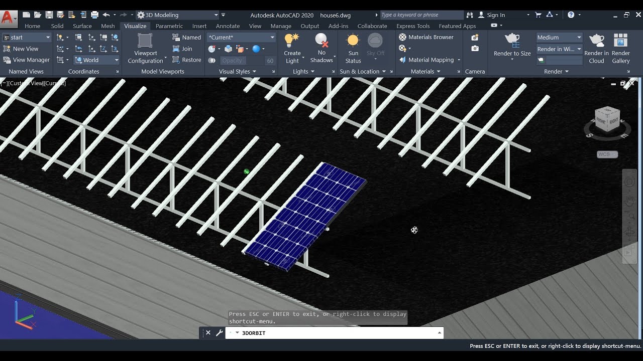 3D Autocad Designing of Solar Panel Layout #AutoCad #3D #Tutorial