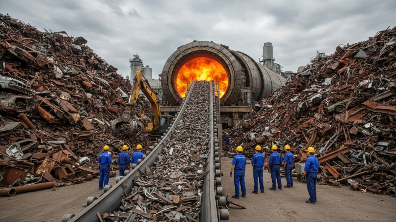 Inside the Recycling Factory – How Scrap Iron Is Recycled Into Construction Beams full process