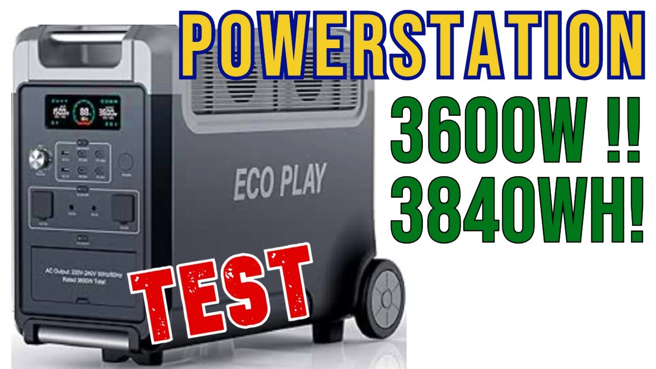 ECO PLAY Powerstation Test 3600W, 3840Wh LiFePO4 Akku Solaranlage, Balkonkraftwerk PV Solar DIY