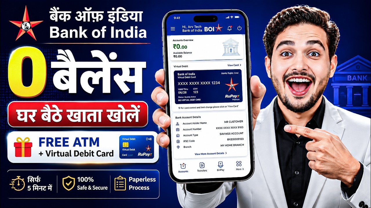 Bank of India Online Account Opening | Bank of India Zero Balance Account-BOI Account Opening Online