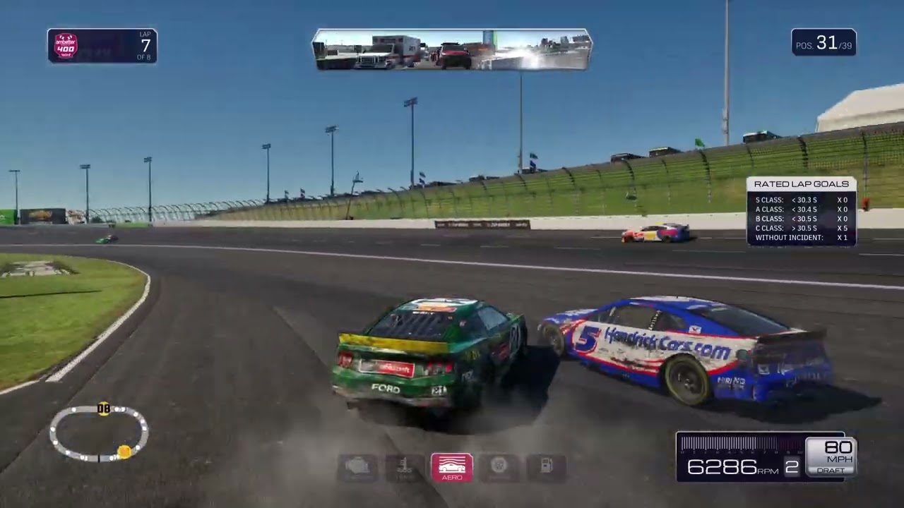 NASCAR 25 flipped car