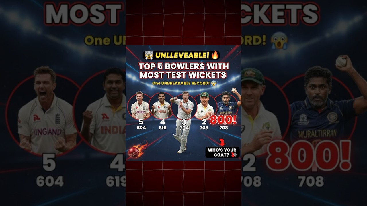 top 5 players with most wickets in test cricket 🔥