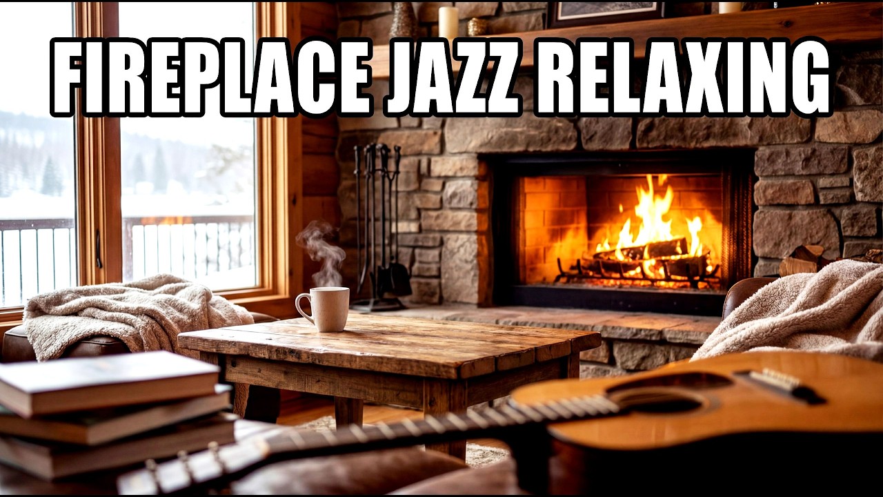 Relaxing Jazz Café Fireplace – Smooth Instrumental Study Music