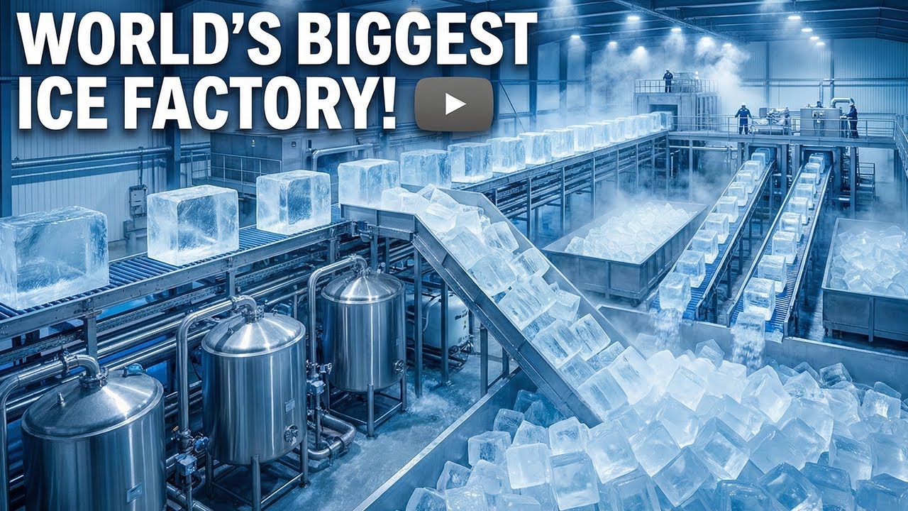 Inside a Modern Industrial Ice Factory: From Pure Water to Crystal-Clear Ice Blocks
