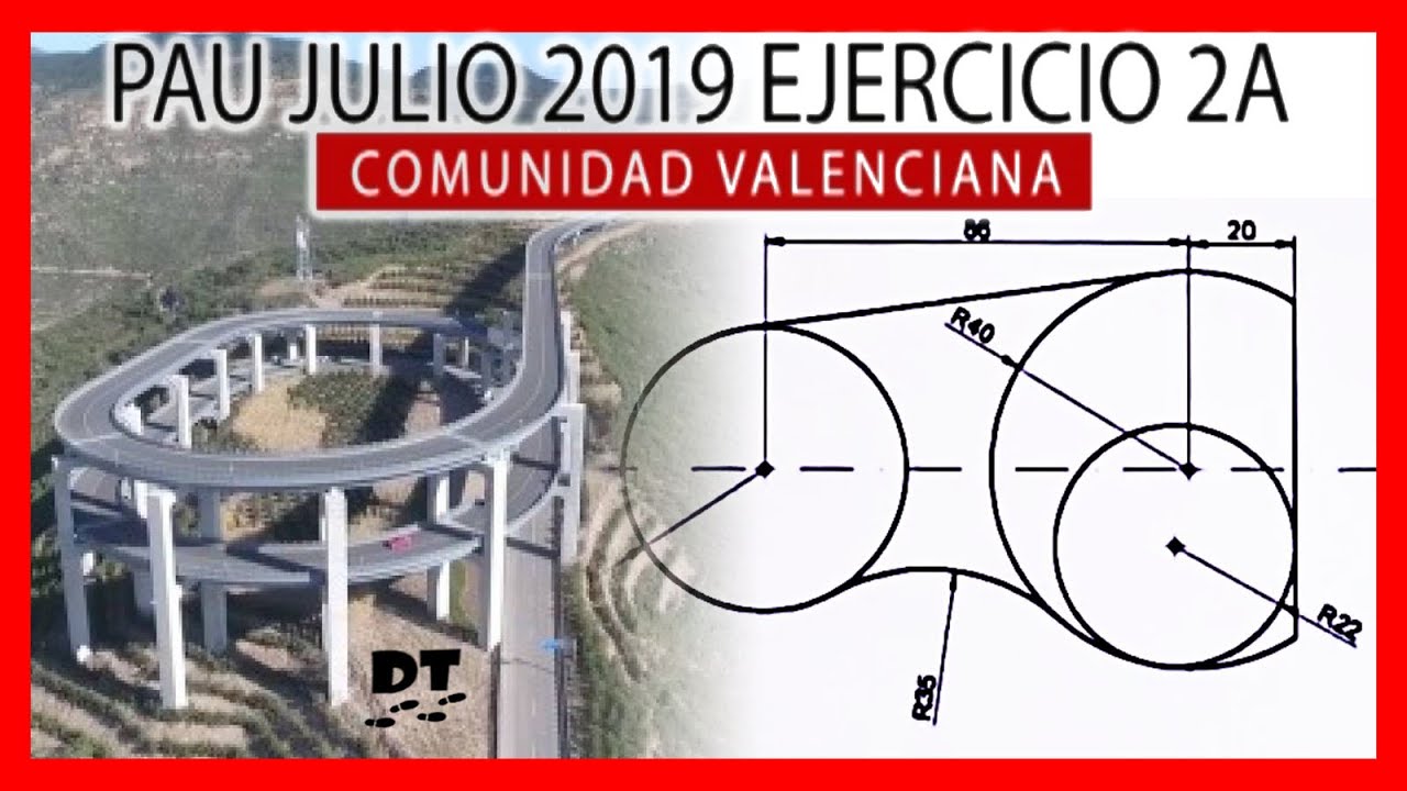 😱 PAU JULIO 2019 Valencia 2A 💥 Ejercicio de TANGENCIAS de SELECTIVIDAD de dibujo técnico resueltos
