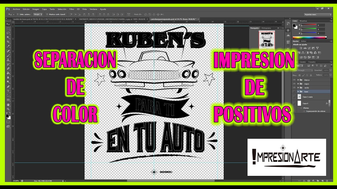 SEPARACIÓN colores planos fácil y rápido photoshop SERIGRAFIA 👌🖨IMPRESIONARTE// vídeo serie parte 2