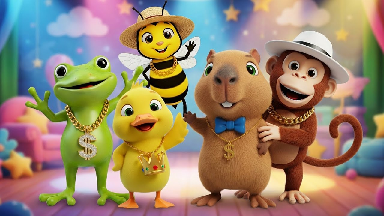 la ranita baila alegremente 🐸 la abejita baila alegremente 🐝 el patito baila 🦆 el ratón baila 🐭