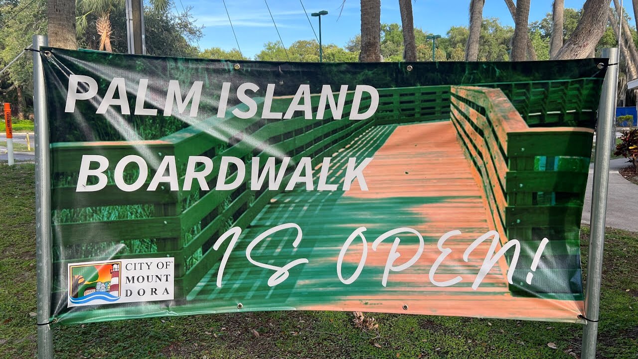 Walking Down Palm Island Boardwalk in Mount Dora, Florida | Tour of Boardwalk & Palm Island Park