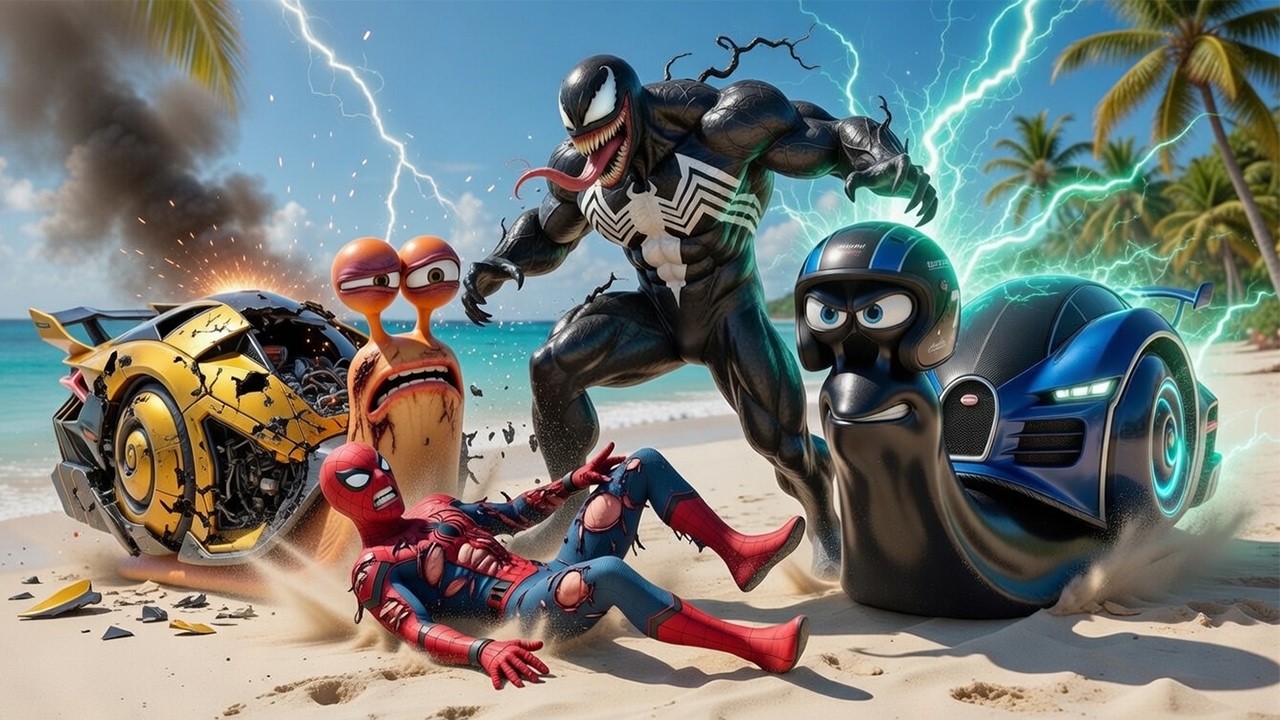 SPIDERMAN Wins The Magic Giant Snails Speed Racing Championship – Epic Racing Challenge