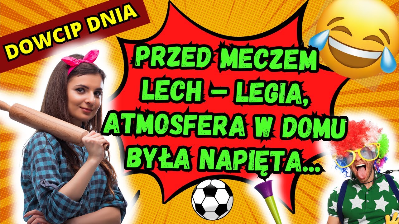 🤣 Dowcip dnia: Mąż, zapalony kibic Lecha, od rana...  #dowcipdnia  #humor #dowcipy