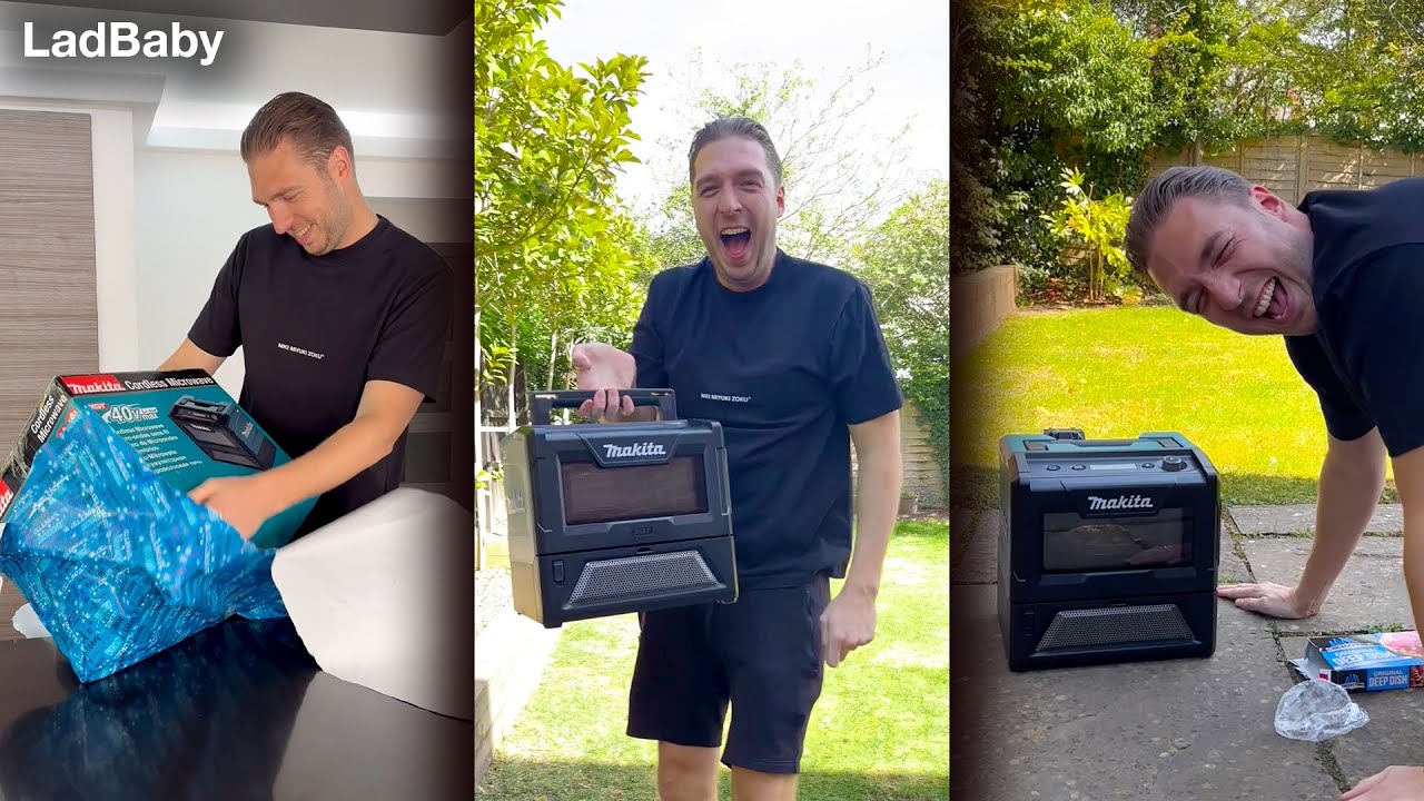 Surprising Dad with a Portable Microwave 🤣🎉
