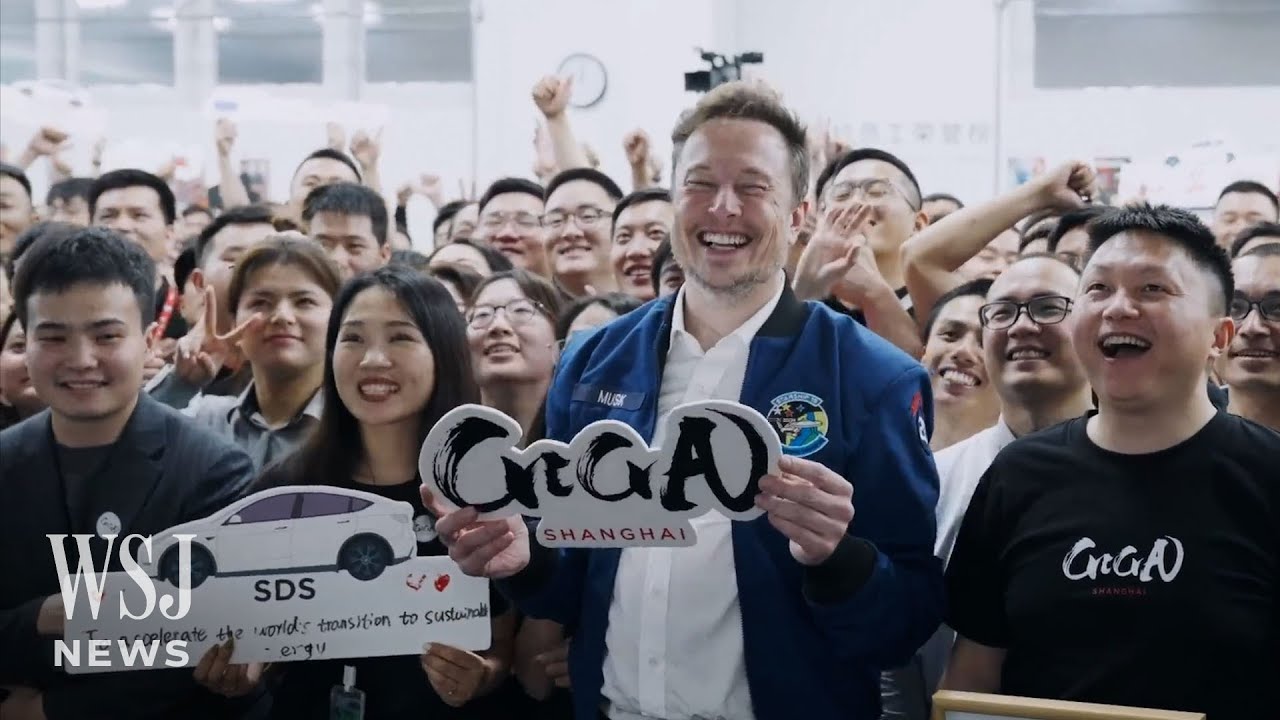 Watch: Elon Musk Visits Tesla&rsquo;s Gigafactory on China Trip | WSJ News