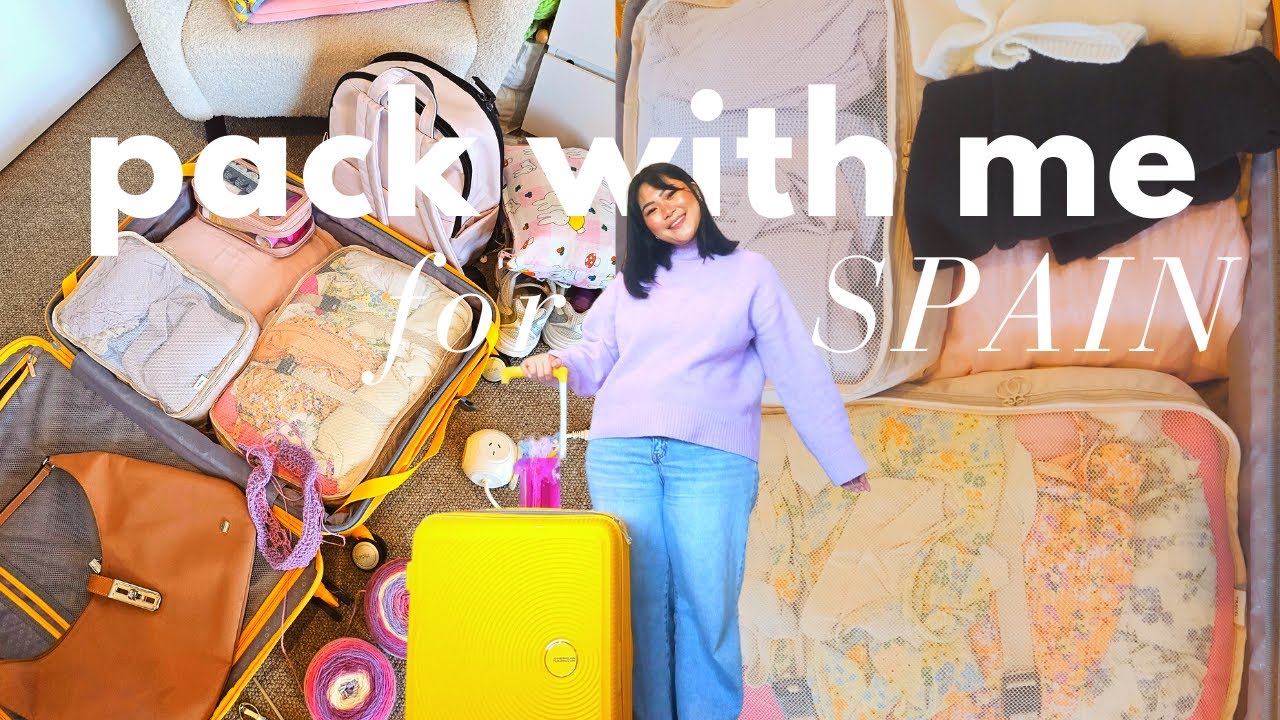 Pack with me for SPAIN | travel essentials + haul + packing notion template ✈️ 🧳