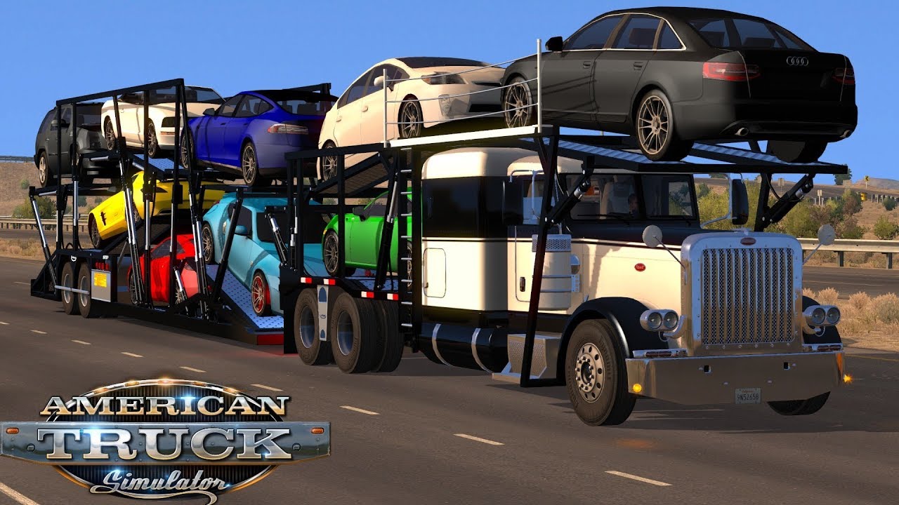 American Truck Simulator Peterbilt CX-11 10 Car Carrier Hauler Transporting Cars