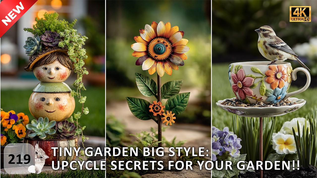 🌿 Small Space, Big Style: Creative Upcycled Garden Art for Tiny Gardens 🌹