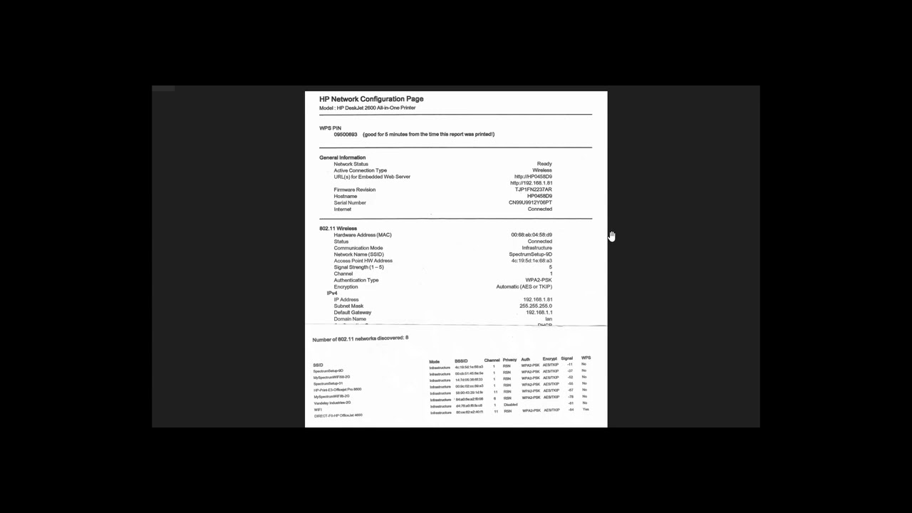 using a printer for a wifi survey