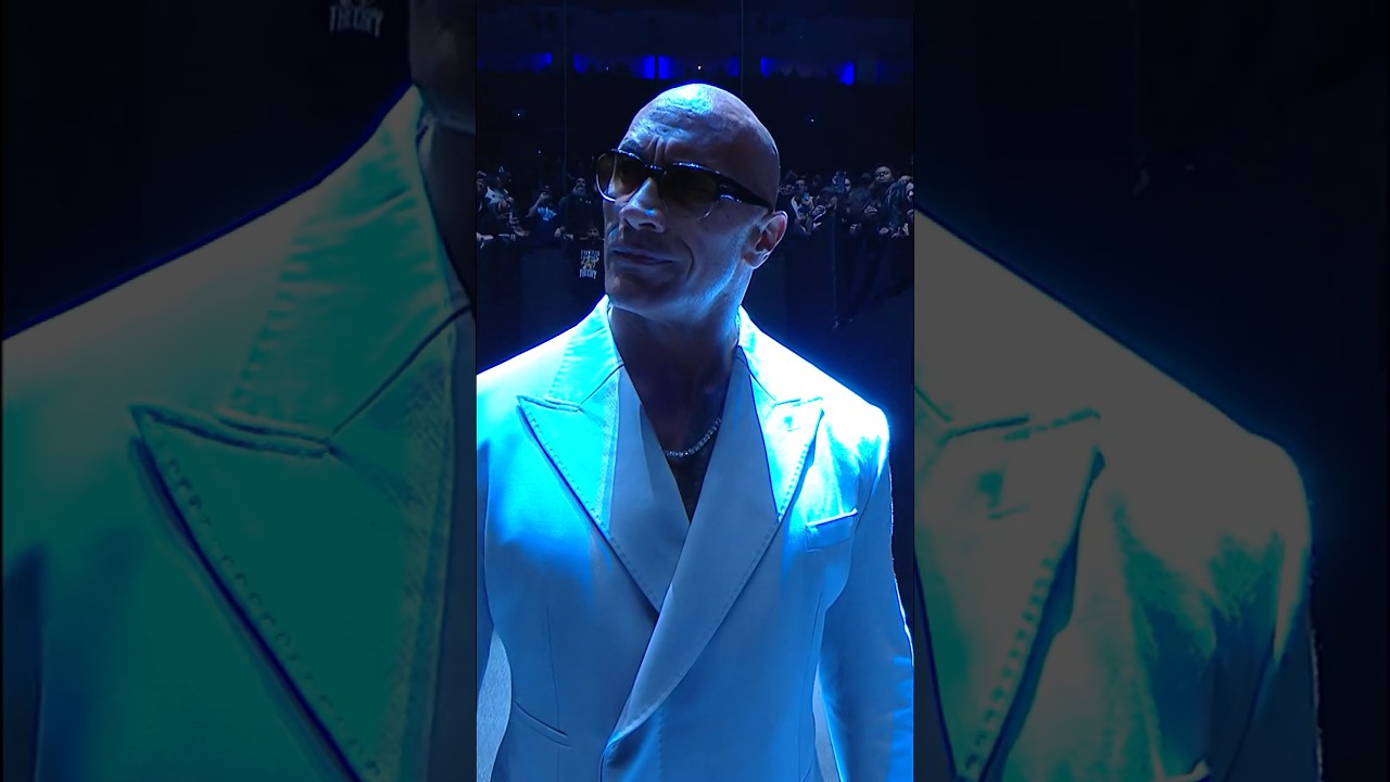 The Rock makes an electrifying entrance at 