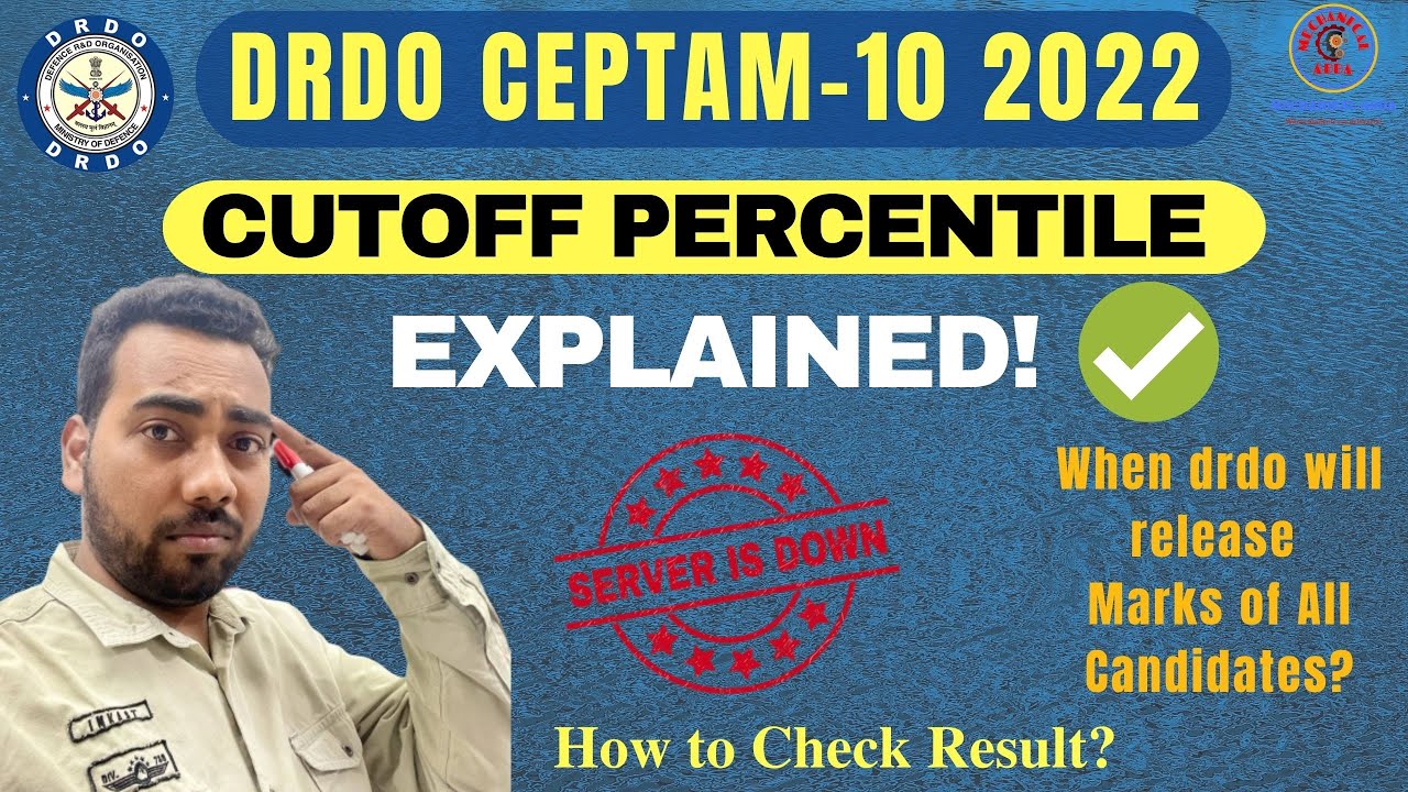 DRDO CEPTAM-10 CUTOFF PERCENTILE EXPLAINED! Will DRDO release Marks? Slow Website