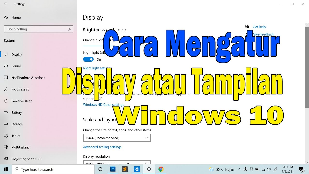 Cara Setting Display Atau Tampilan Windows 10