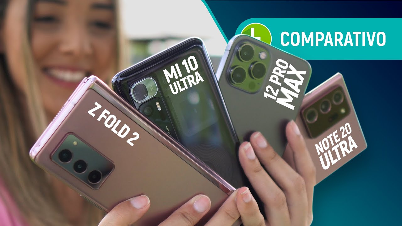 IPHONE 12 PRO MAX e MI 10 ULTRA batem em dupla Z FOLD 2 E NOTE 20 ULTRA | Comparativo de câmeras