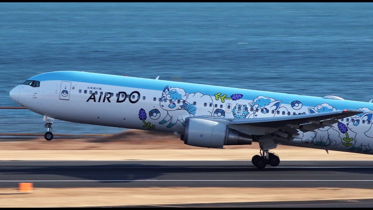 Air Do Boeing 767-300ER Rokon Jet Livery JA607A Takeoff from HND 34R エア・ドゥ ロコンジェット 羽田空港 [HND/RJTT]