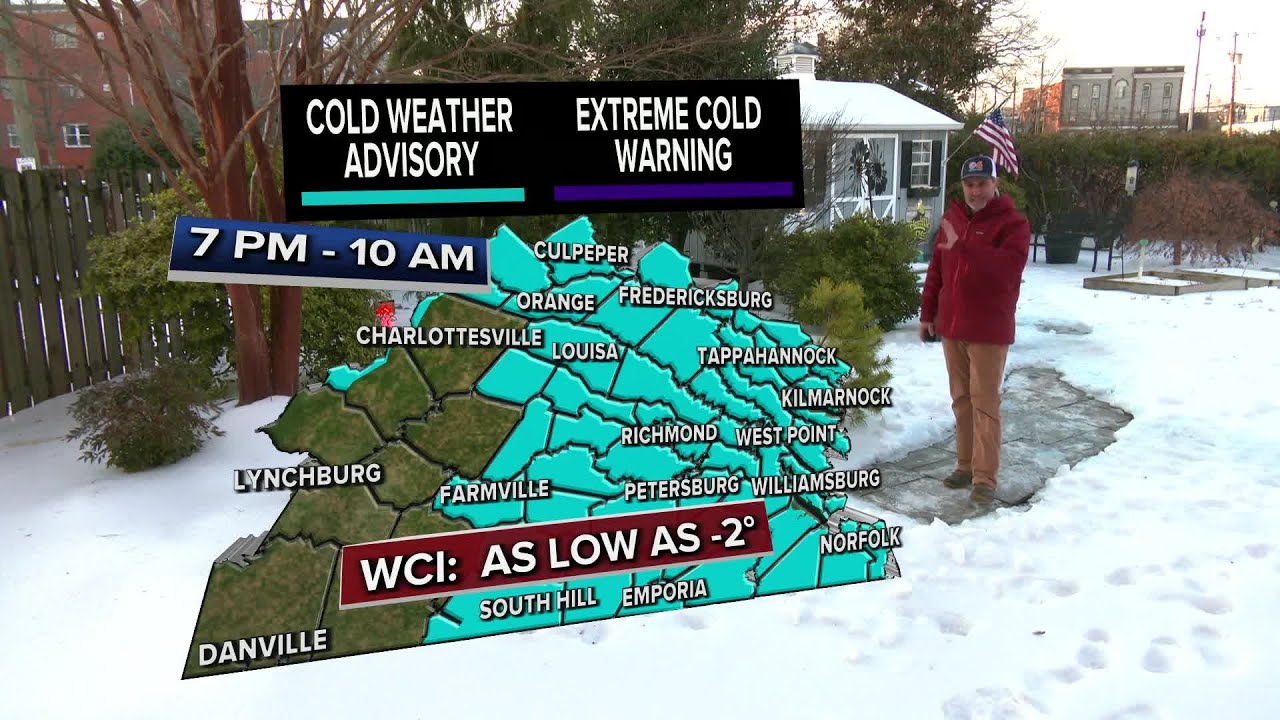 Cold weather advisory for CBS 6 viewing area until 10 a.m. Thursday