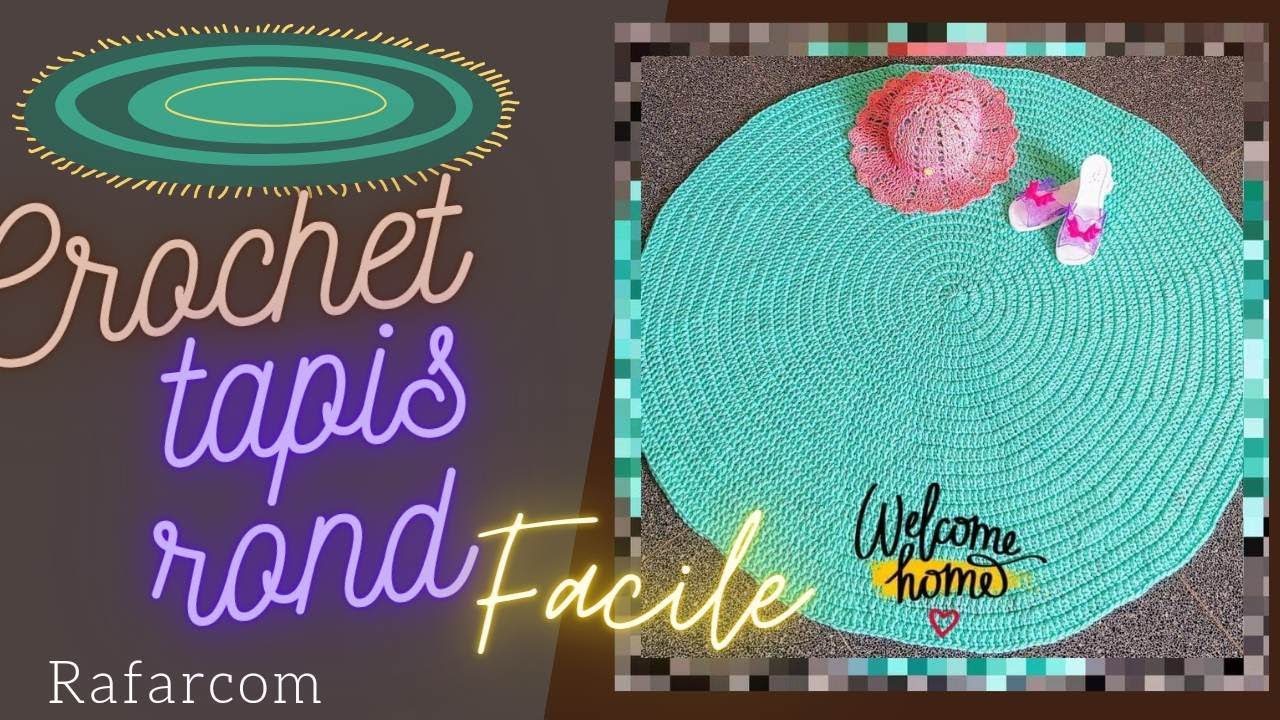 S.droitiers Crochet tapis Rond facile Astuce: ''sans mc & sans compter