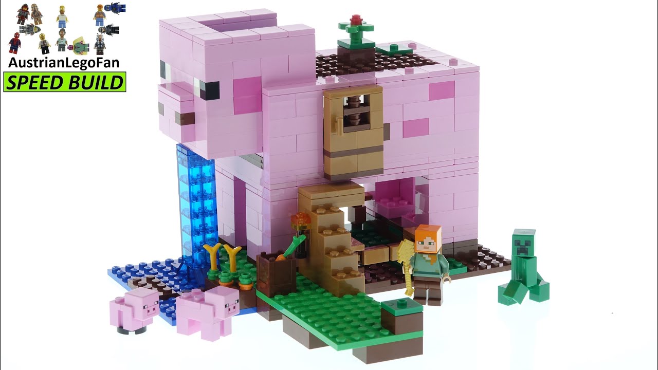 Lego Minecraft 21170 The Pig House - Lego Speed Build Review