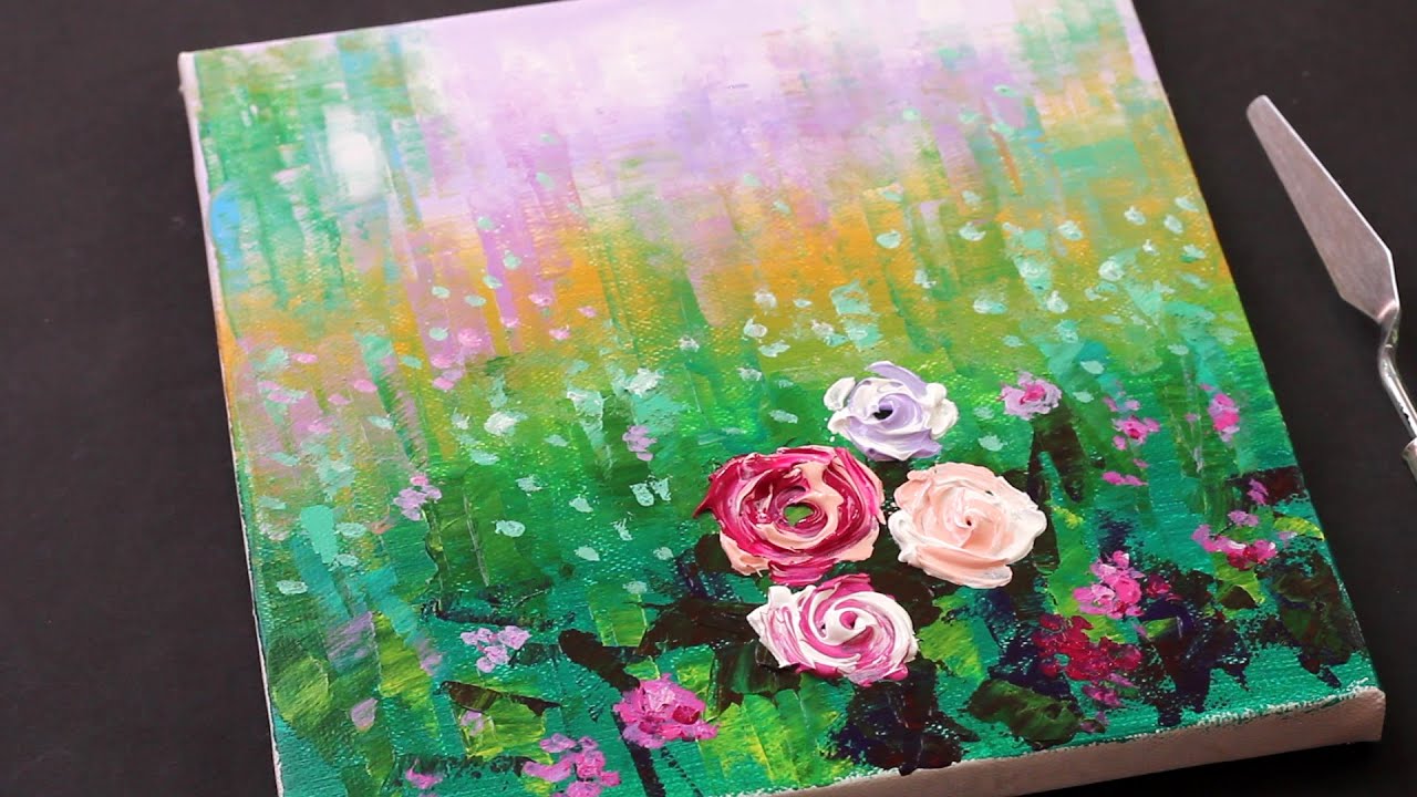 Flower Painting easy for beginners / Acrylic painting tutorial / painting ideas / #371