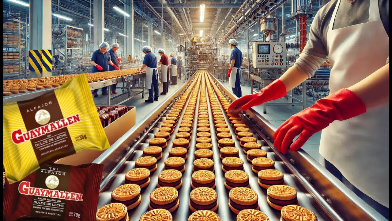 C&Oacute;MO se HACEN los ALFAJORES GUAYMALL&Eacute;N 🥠 | Proceso en F&aacute;brica 🏭
