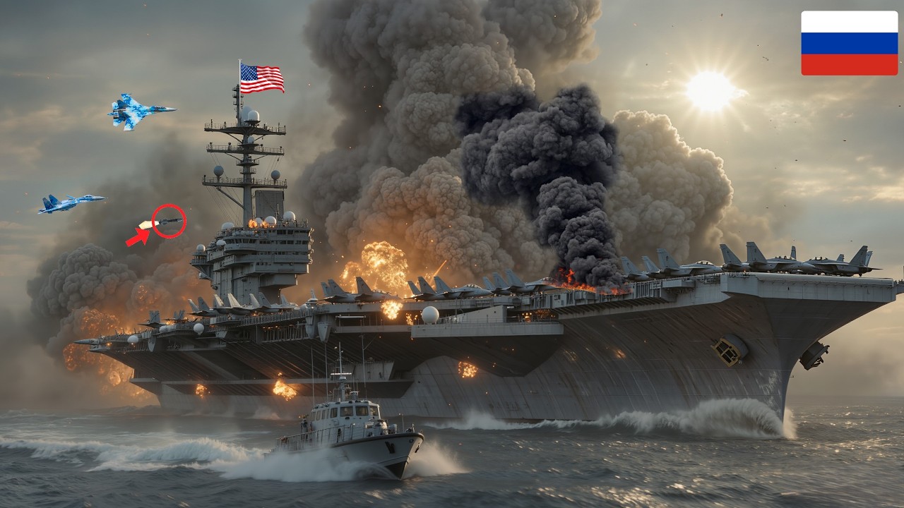 15 Minutes Ago! Russian Sukhoi Su-57 Attacks US Aircraft Carrier in the Black Sea