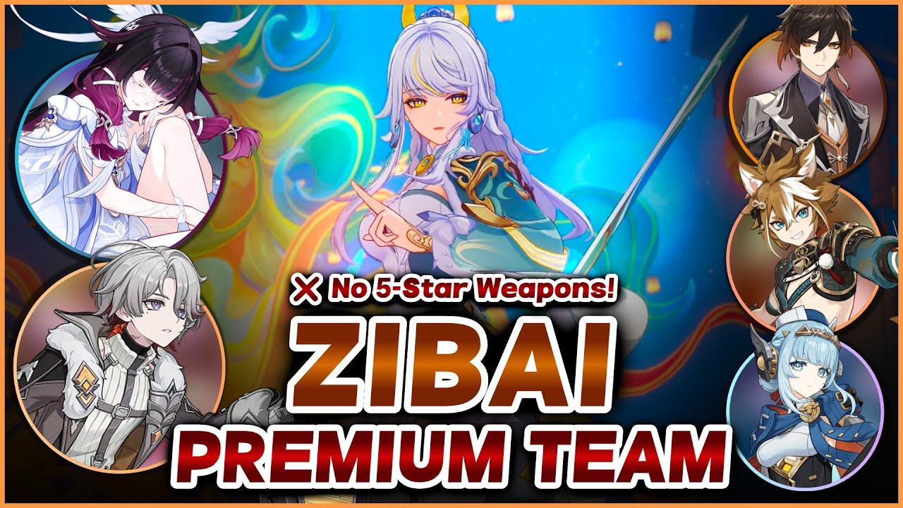 Zibai BEST Premium Team Showcase | Multiple High-End Teams | 4★ Weapons Only | Genshin Impact