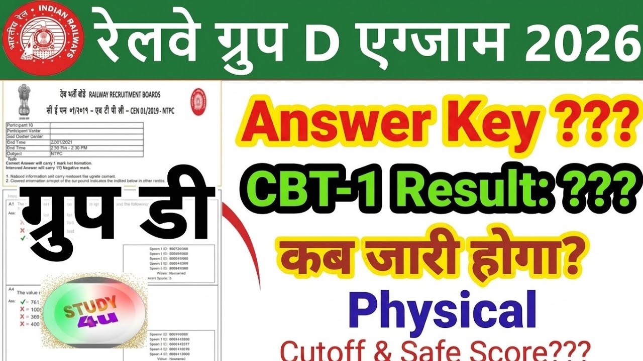 RRB Group D 2026 Answer Key and Result Release Date | Railway Group D Answer Key 2026 Release Date