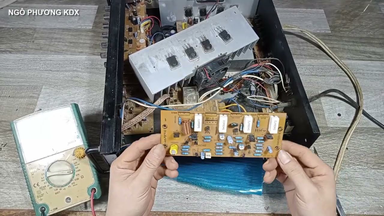 sửa amply arirang mở báo đèn không hát có DC ra loa không chết công suất