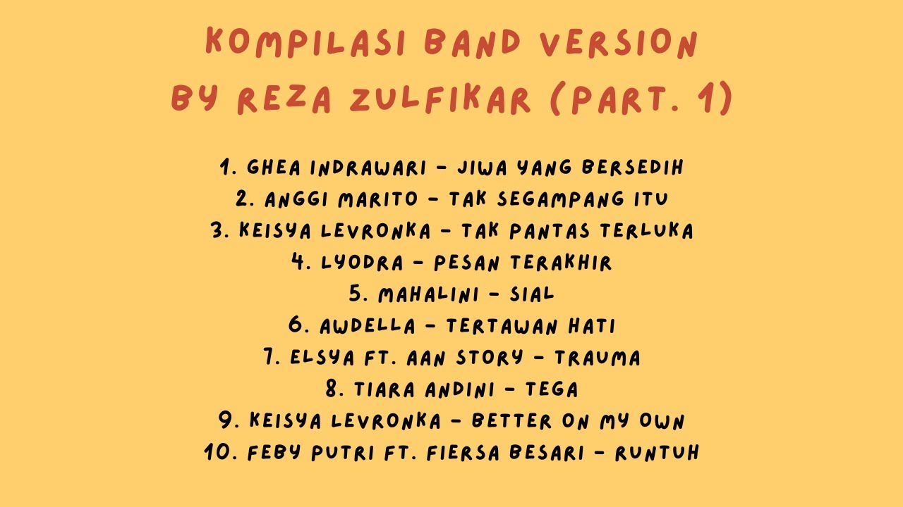 KOMPILASI BAND VERSION BY REZA ZULFIKAR (PART. 1)