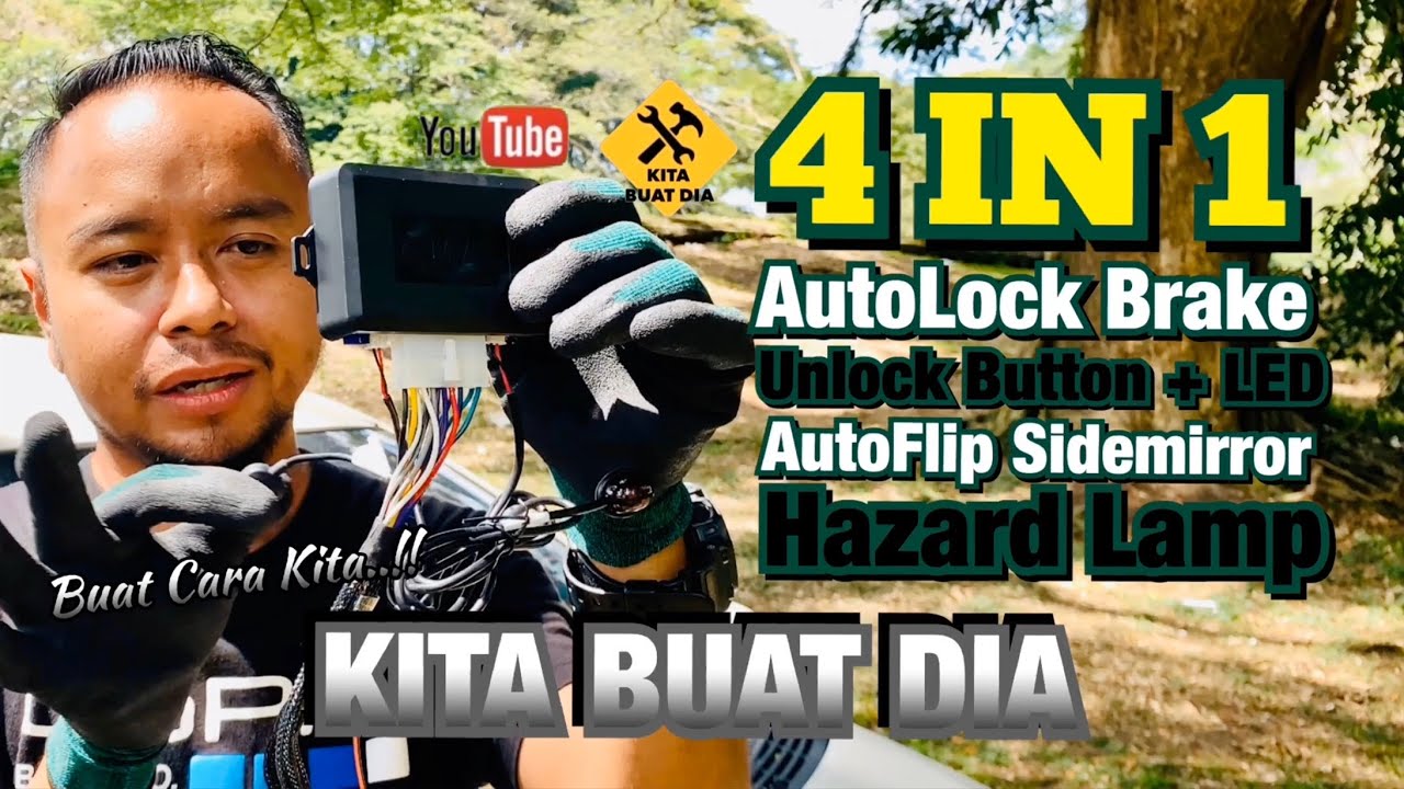 4 IN 1 | AutoLock Brake, Unlock Button + LED, AutoFlip Sidemirror, Hazard Lamp