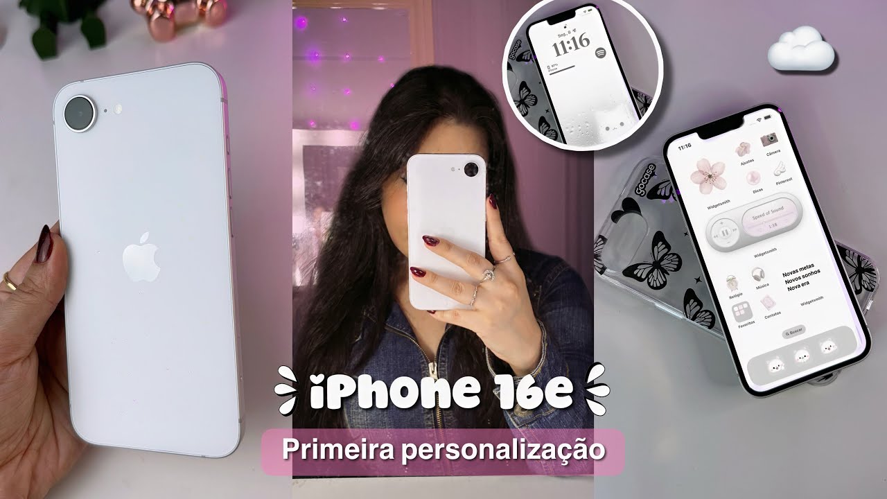 🤍 PRIMEIRA PERSONALIZA&Ccedil;&Atilde;O NO MEU iPHONE 16e *iOS 18*