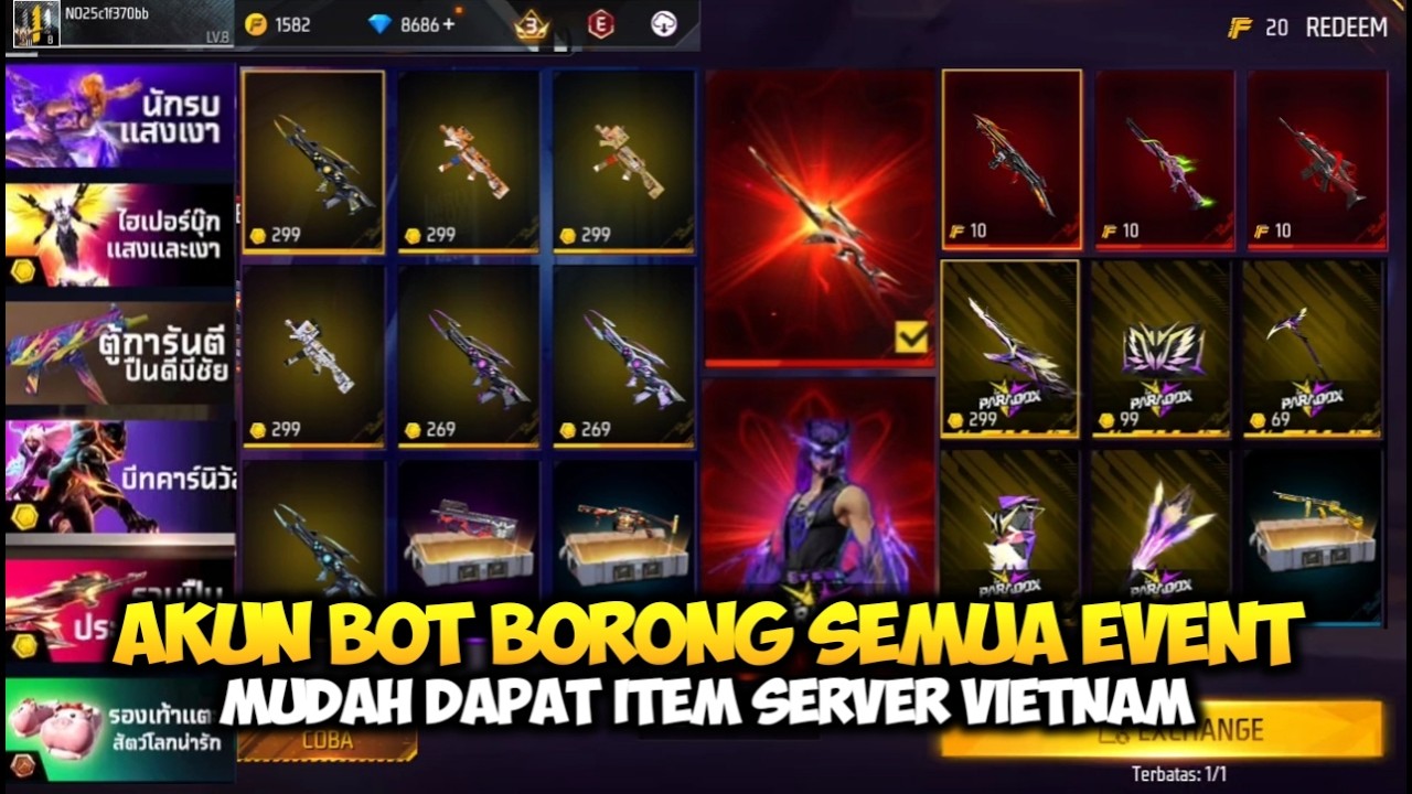 BORONG BORONG EVENT FREE FIRE SERVER THAILAND! SPIN EVENT FF TERBARU DAPAT BANYAK ITEM