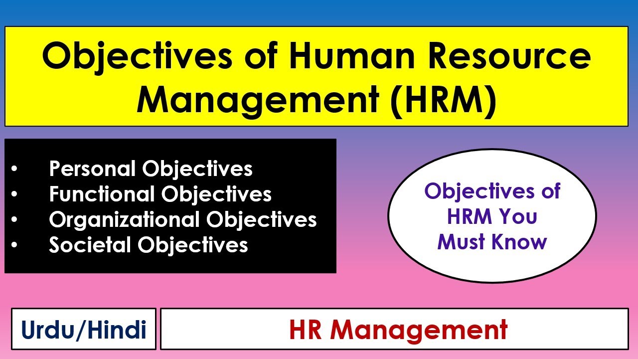 Objectives of HRM Explained | Personal, Functional, Organizational & Societal-Why HRM is Important?