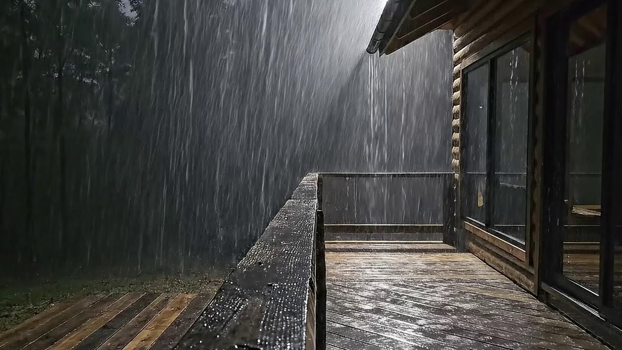 Heavy Rain for Sleeping with No Thunder for Meditation | Cozy Rain Atmosphere