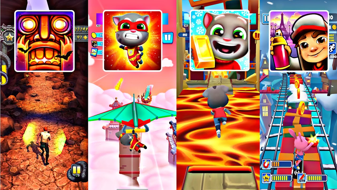 Temple Run 2 🆚 Talking Tom Hero Dash 🆚 Talking Tom Gold Run 🆚 Subway Surfers 