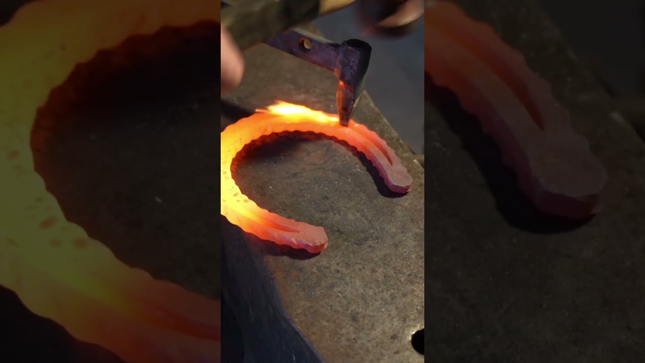 horse shoe from rebar #horse #blacksmith #farrier