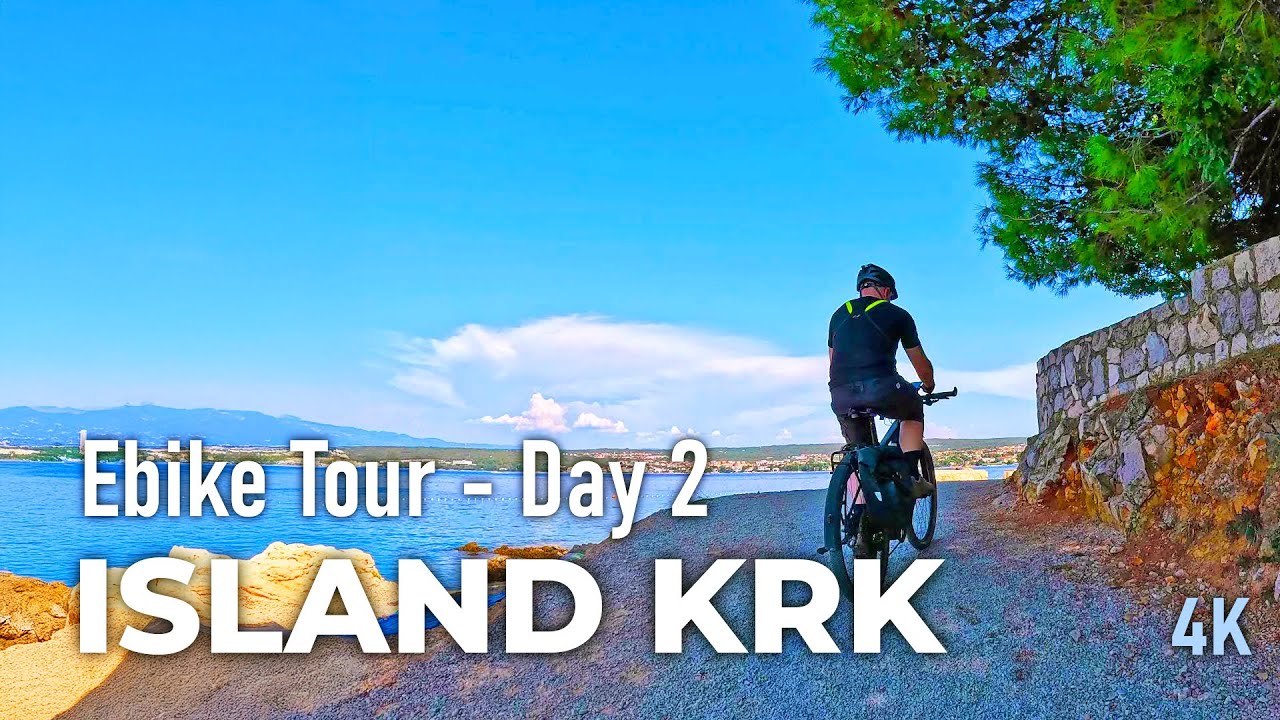 [4K] Krk E-Bike Tour Day 2 - Hot Summer Ride with Happy Music