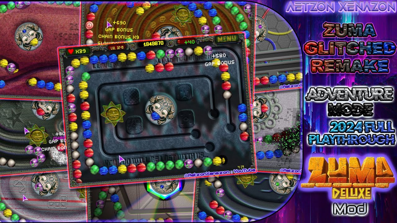 Zuma Glitched Remake Revisited | Zuma Deluxe Mod - Oct' 2024 Full Playthrough