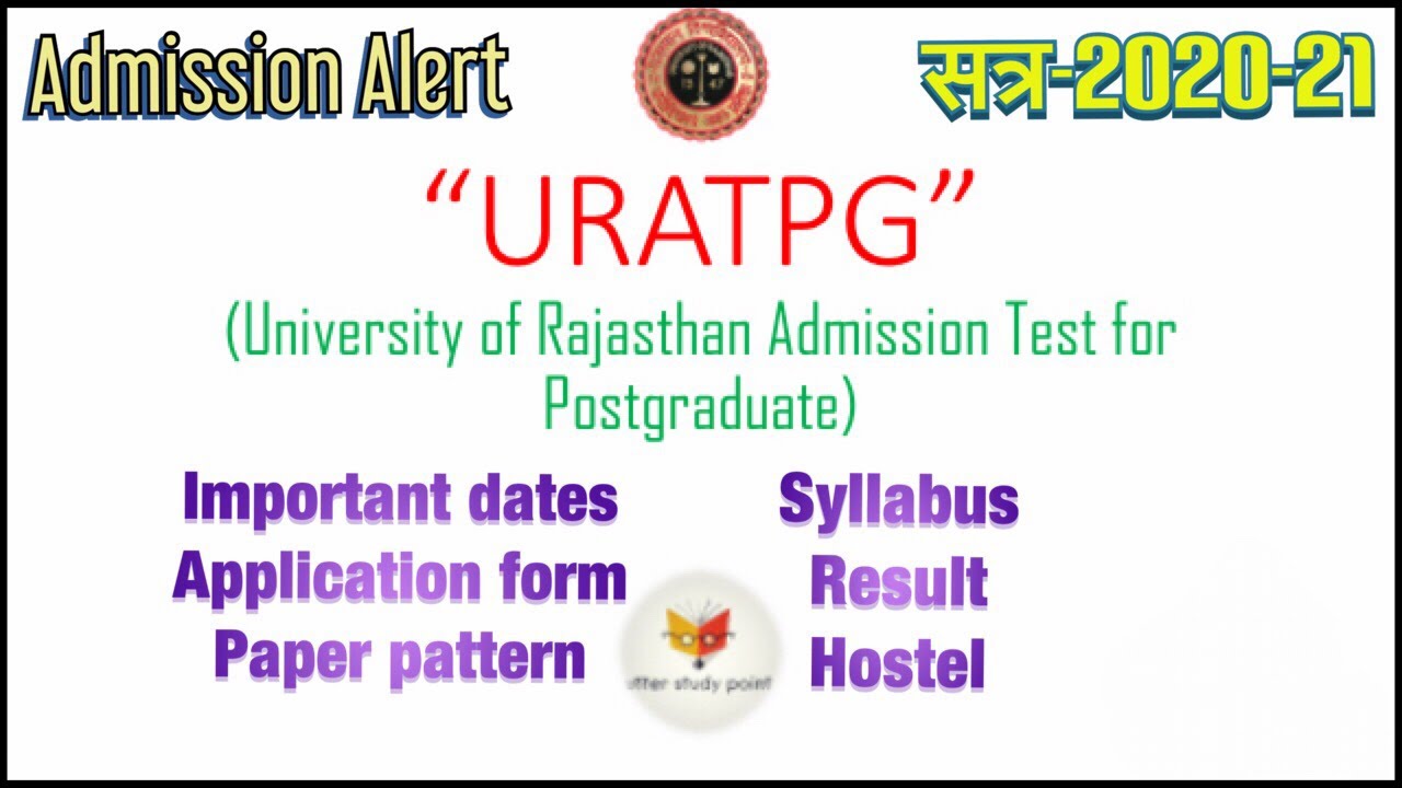 Rajasthan University 2020-2021 M.A/M.sc/M.Co. Entrance Exam || URATPG || Admission in RU & Hostel.