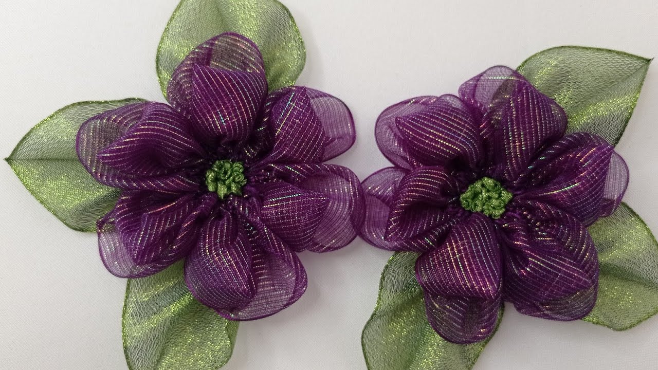 # 237 FLOR FÁCIL DE ORGANZA (RIBBON FLOWERS / HOW TO MAKE FLOWERS)